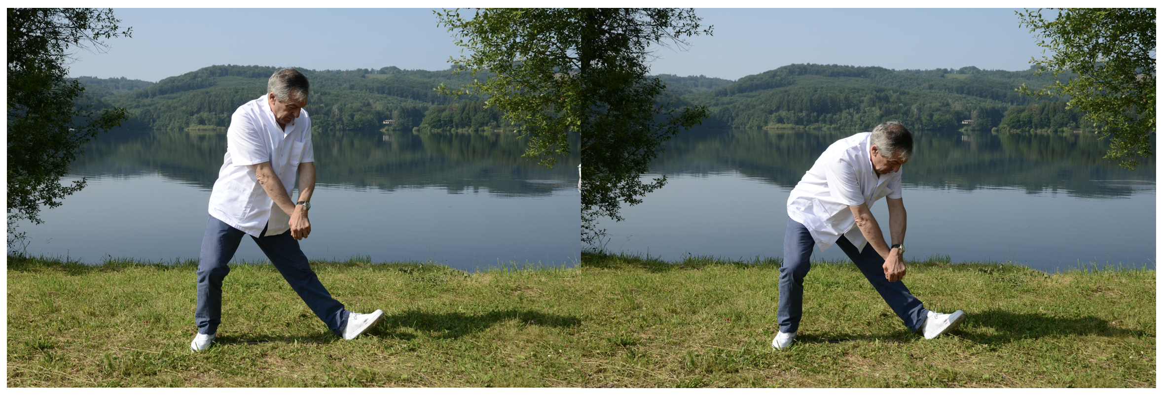 Figure 15 Étirement du plan sagittal centré sur les ischiojambiers et les extenseurs du rachis